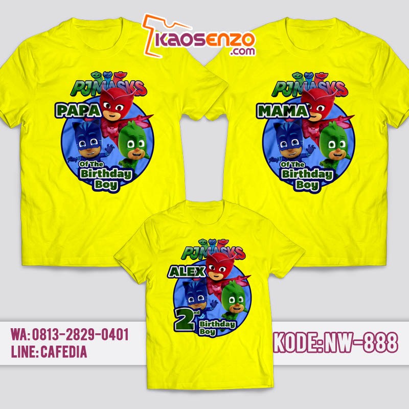 Kaos Couple Keluarga | Kaos Ulang Tahun Anak PJ Masks - NW 888