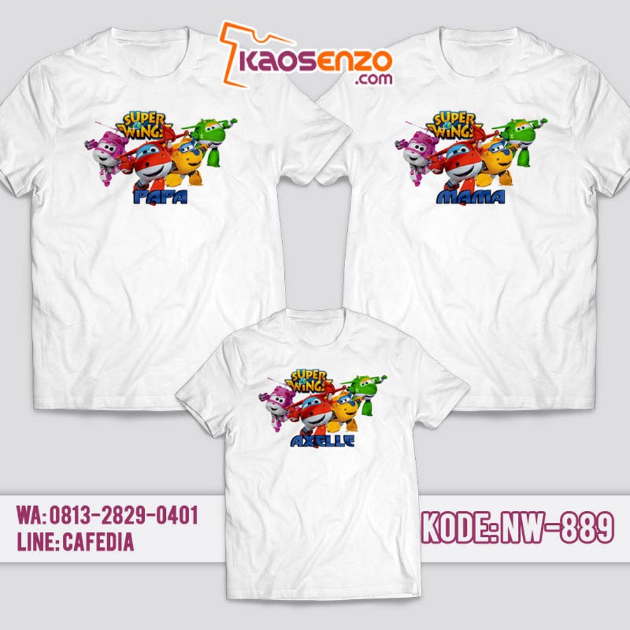 Baju Kaos Couple Keluarga | Kaos Family Custom Super Wings - NW 889