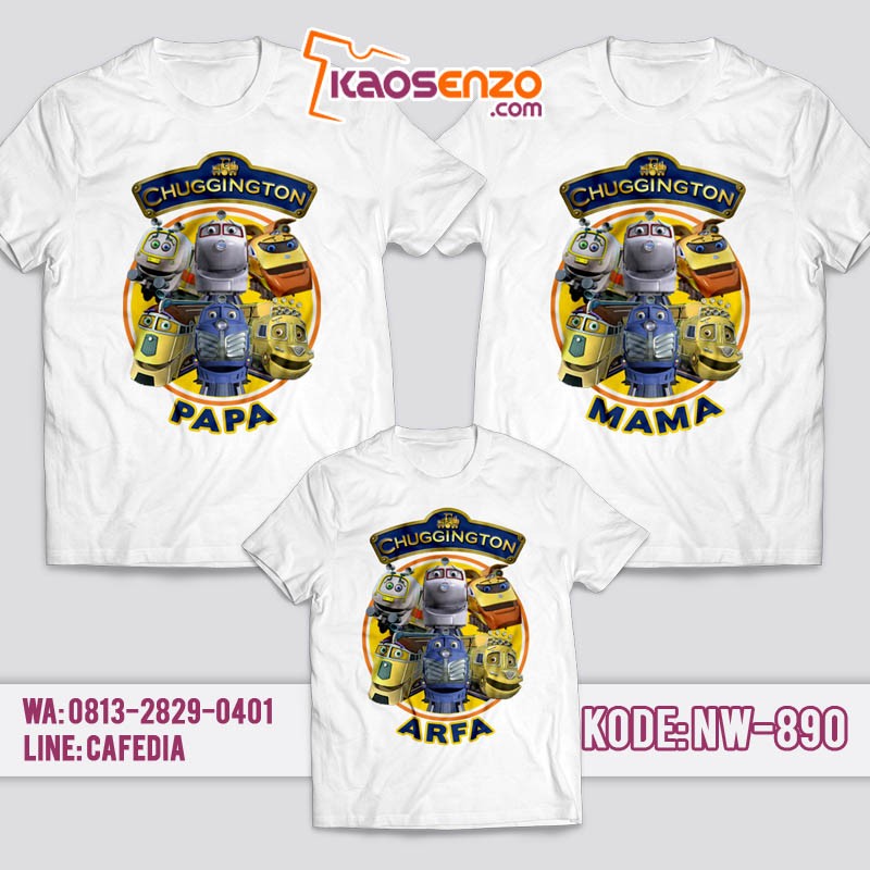 Baju Kaos Couple Keluarga | Kaos Family Custom Chuggington - NW 890