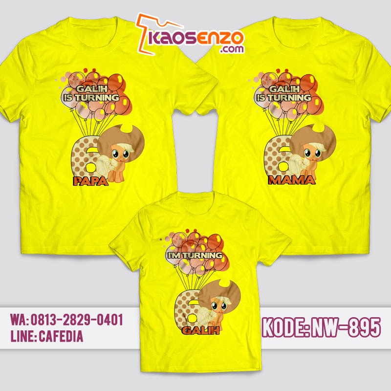 Kaos Couple Sekeluarga | Kaos Ulang Tahun Anak | Kaos Little Pony - NW 895