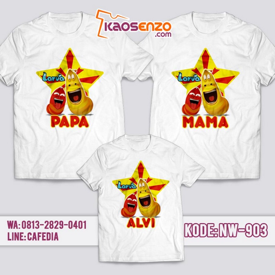 Baju Kaos Couple Keluarga | Kaos Family Custom Larva - NW 903