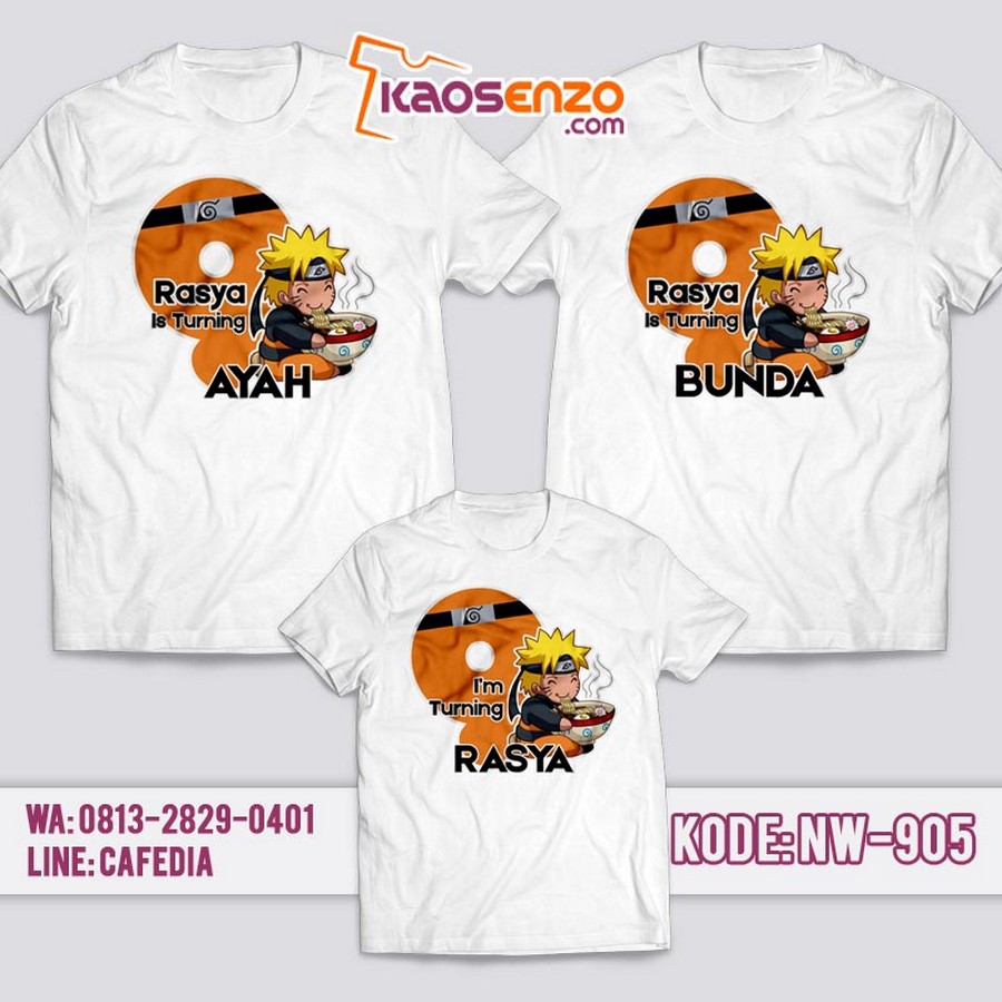 Kaos Couple Keluarga | Kaos Ulang Tahun Anak Naruto - NW 905