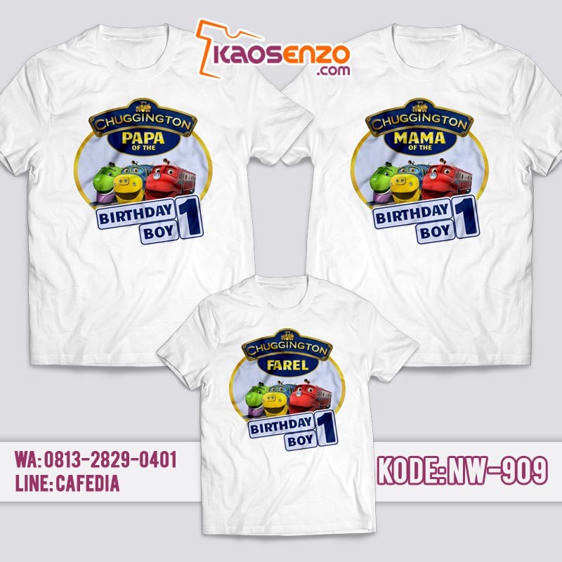 Kaos Couple Keluarga | Kaos Ulang Tahun Anak Chuggington - NW 909