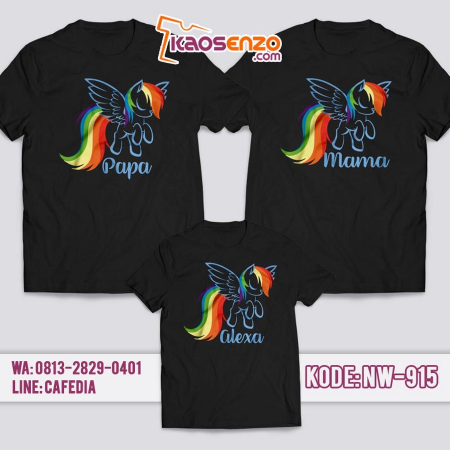 Baju Kaos Couple Keluarga | Kaos Family Custom | Kaos Little Pony - NW 915