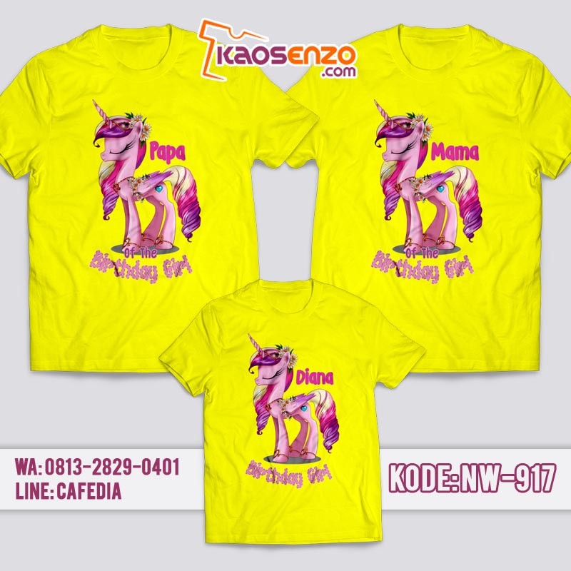 Kaos Couple Keluarga | Kaos Ulang Tahun Anak | Kaos Little Pony - NW 917