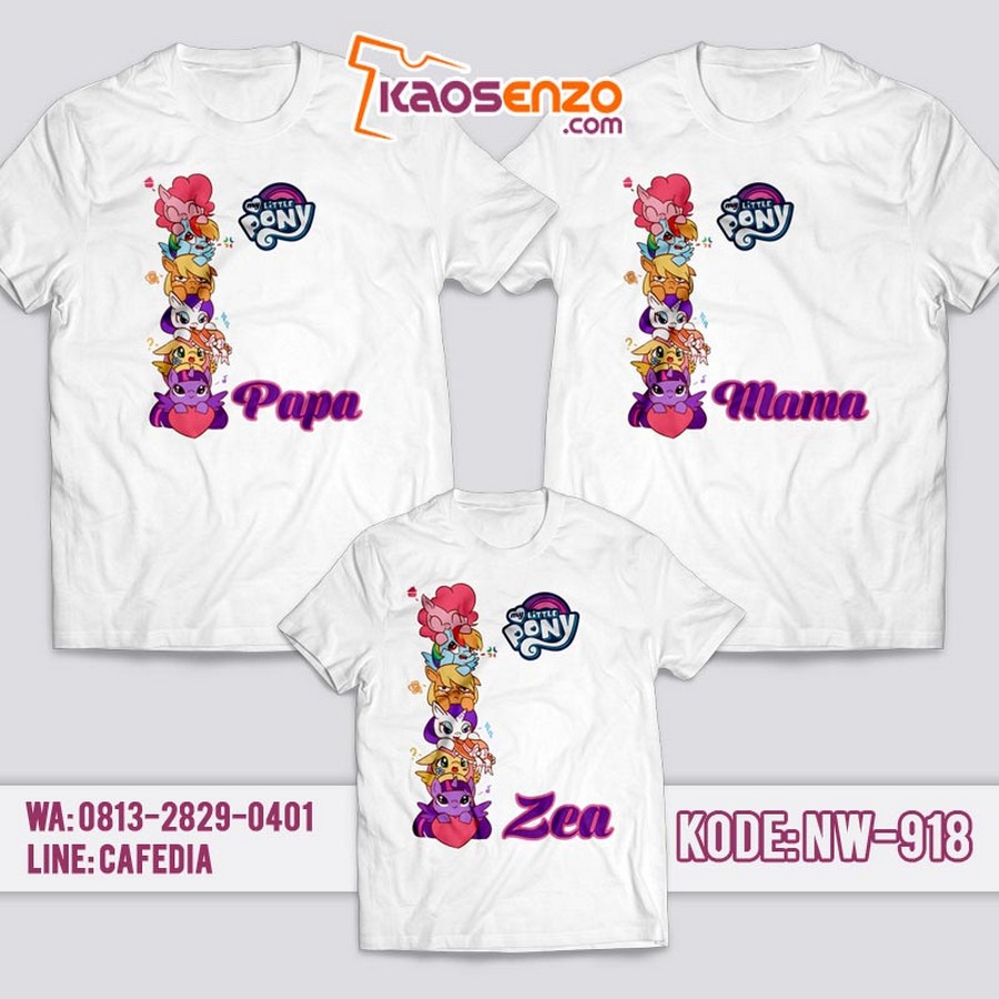 Baju Kaos Couple Keluarga | Kaos Family Custom Little Pony - NW 918