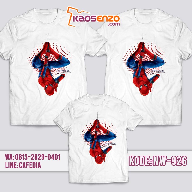 Baju Kaos Couple Keluarga | Kaos Family Custom Spiderman - NW 926