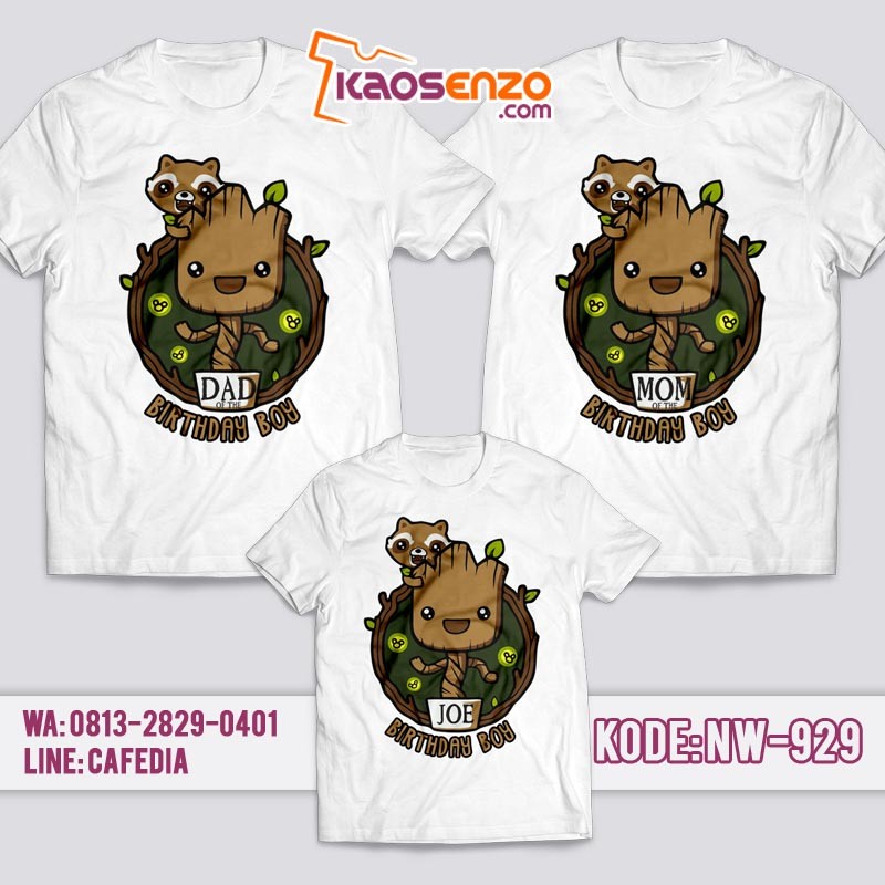 Kaos Couple Keluarga | Kaos Ulang Tahun Anak Groot - NW 929