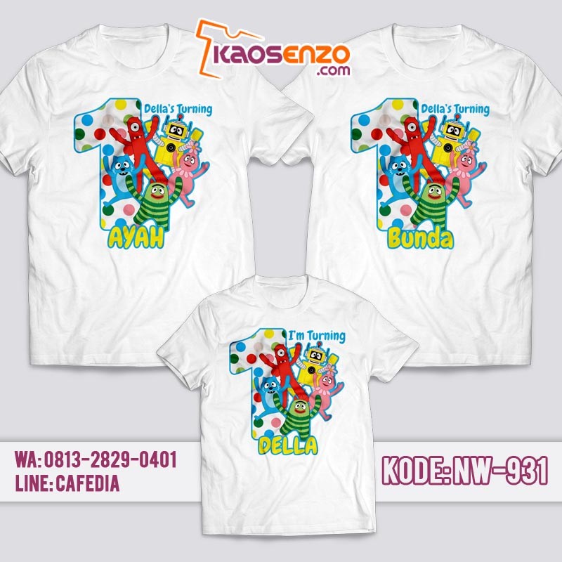 Kaos Couple Keluarga | Kaos Ulang Tahun Anak Yo Gabba Gabba - NW 931