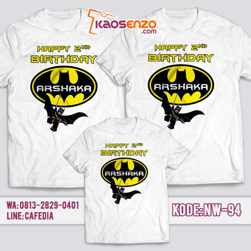 Baju Kaos Couple Keluarga | Kaos Batman Anak | Baju Kaos Ultah Motif Batman