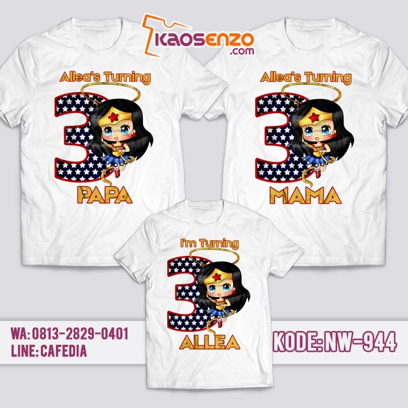 Kaos Couple Keluarga | Kaos Ulang Tahun Anak | Kaos Wonder Woman - NW 944