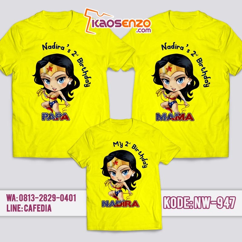 Kaos Couple Keluarga | Kaos Ulang Tahun Anak | Kaos Wonder Woman - NW 947