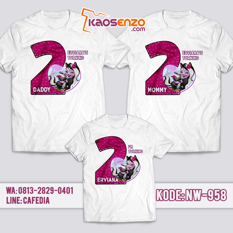 Kaos Couple Keluarga | Kaos Ulang Tahun Anak Sage Skunk - NW 958