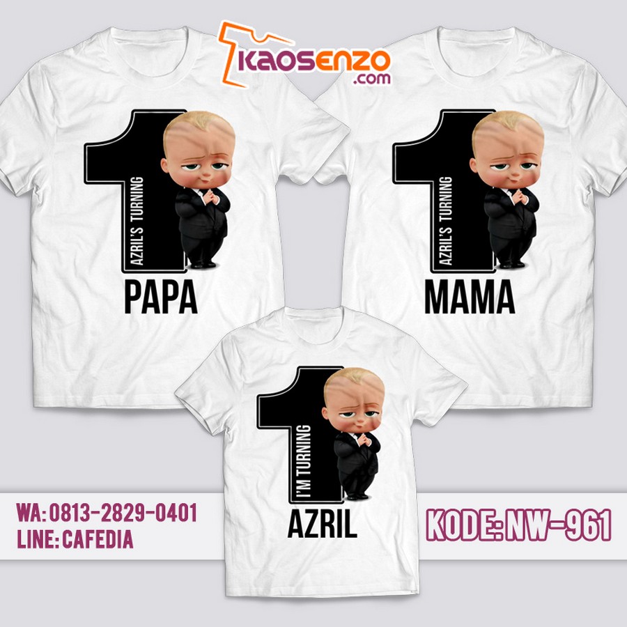 Kaos Couple Keluarga | Kaos Ulang Tahun Anak Baby Boss - NW 961