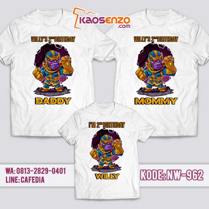 Kaos Couple Keluarga | Kaos Ulang Tahun Anak Thanos - NW 962