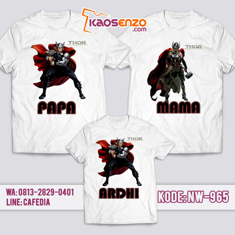 Baju Kaos Couple Keluarga | Kaos Family Custom Thor - NW 965