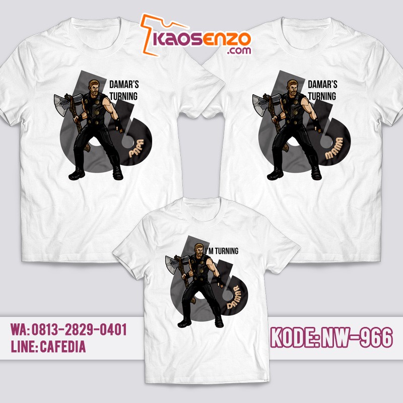 Kaos Couple Keluarga | Kaos Ulang Tahun Anak Thor - NW 966