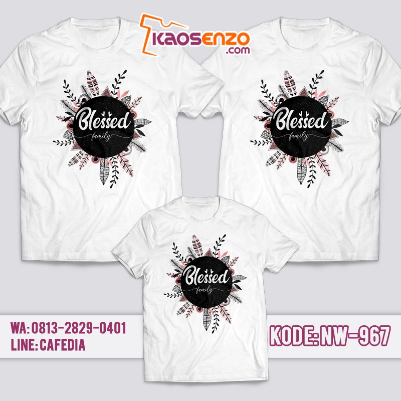 Baju Kaos Couple Keluarga | Kaos Family Custom Bunga Floral - NW 967