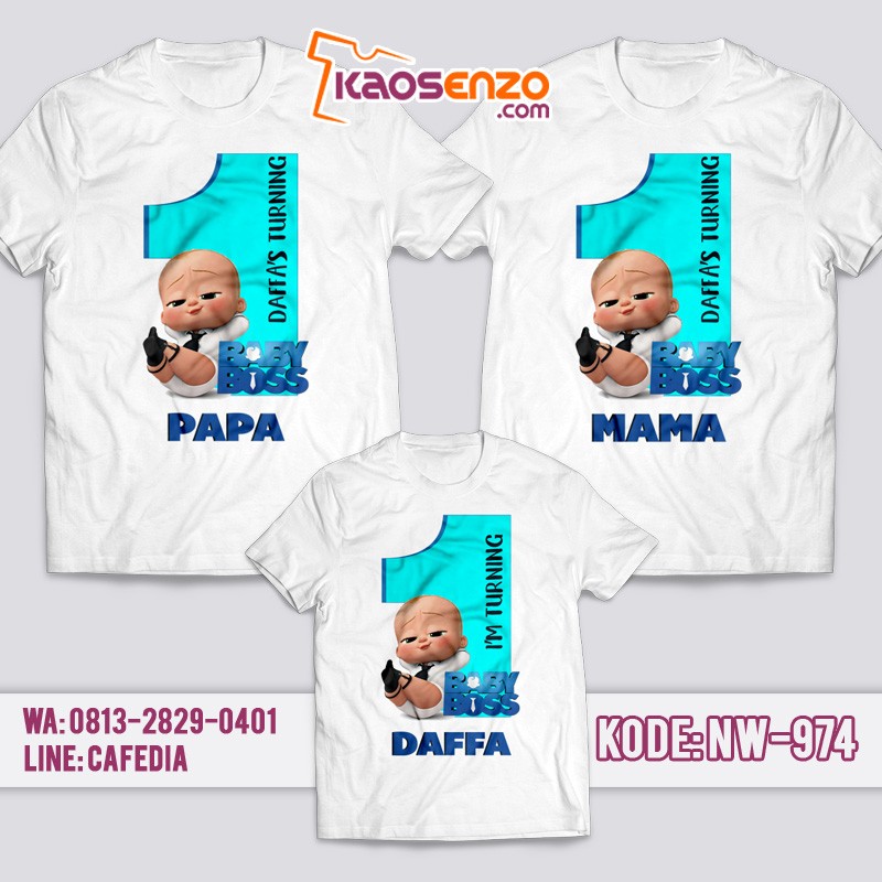 Kaos Couple Keluarga | Kaos Ulang Tahun Anak Baby Boss - NW 974