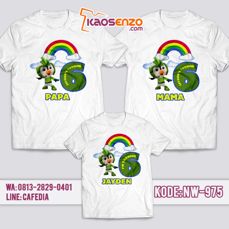 Kaos Couple Keluarga | Kaos Ulang Tahun Anak | Kaos Top Wings - NW 975