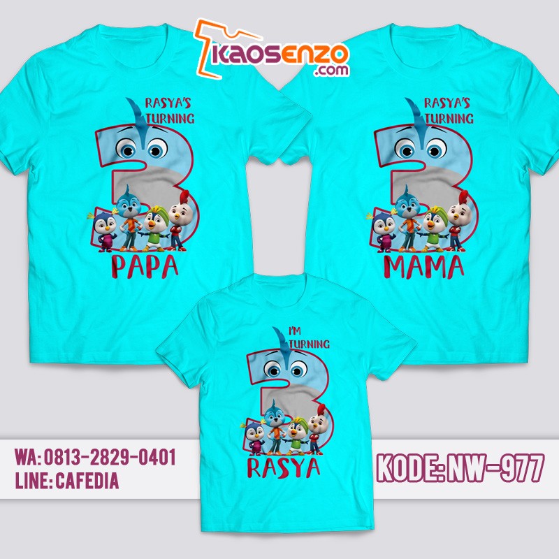 Kaos Couple Keluarga | Kaos Family Ulang Tahun Anak | Kaos Top Wings - NW 977