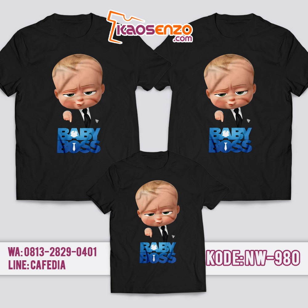 Baju Kaos Couple Keluarga | Kaos Family Custom | Kaos Baby Boss - NW 980