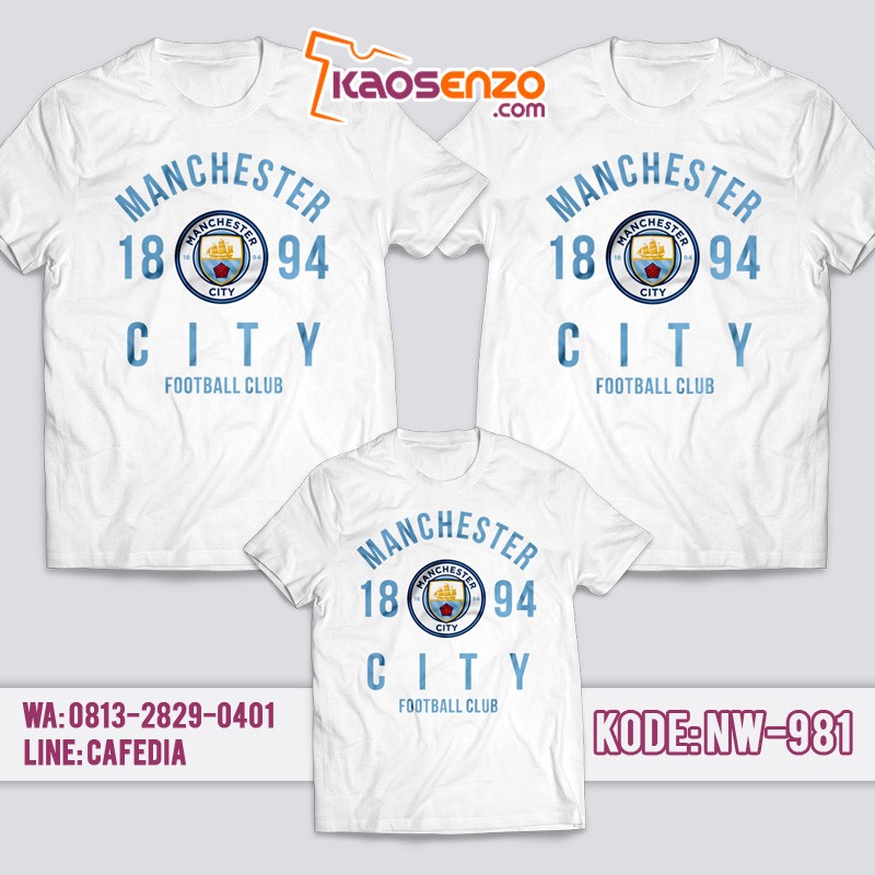 Baju Kaos Couple Keluarga | Kaos Family Custom Manchester City - NW 981