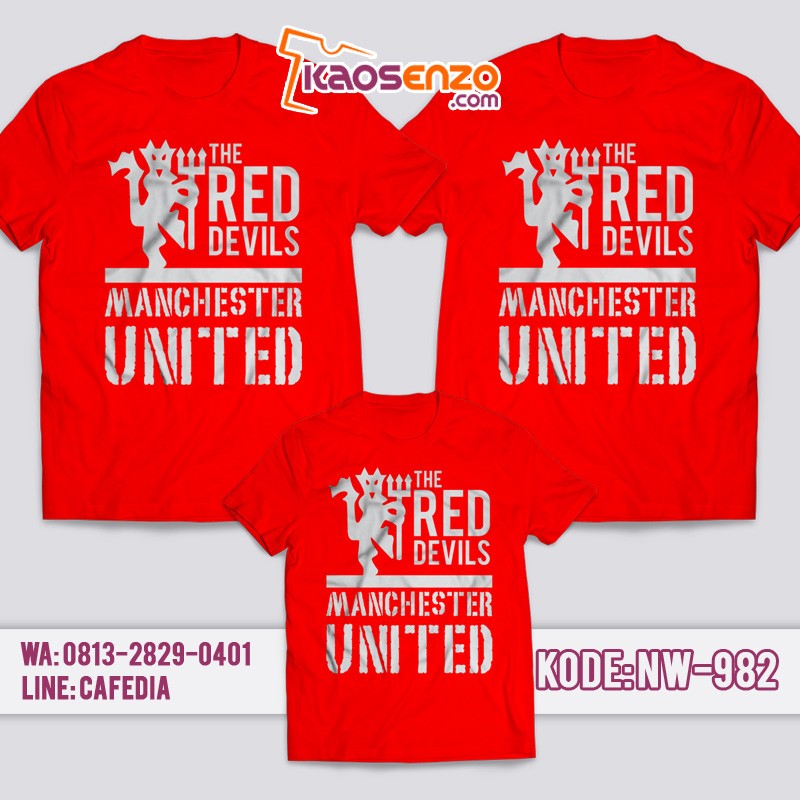 Baju Kaos Couple Keluarga | Kaos Family Custom Manchester United - NW 982