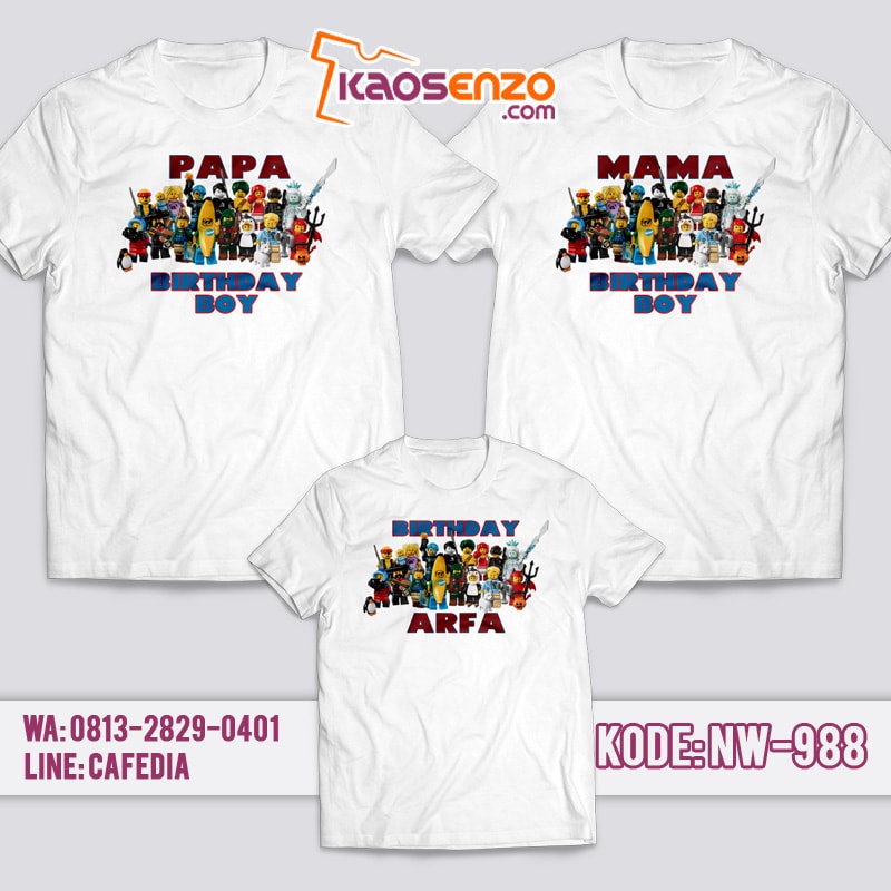 Kaos Couple Keluarga | Kaos Ulang Tahun Anak | Kaos Lego - NW 988