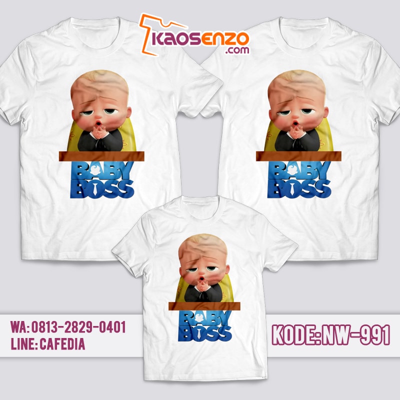 Baju Kaos Couple Keluarga | Kaos Family Custom | Kaos Baby Boss - NW 991