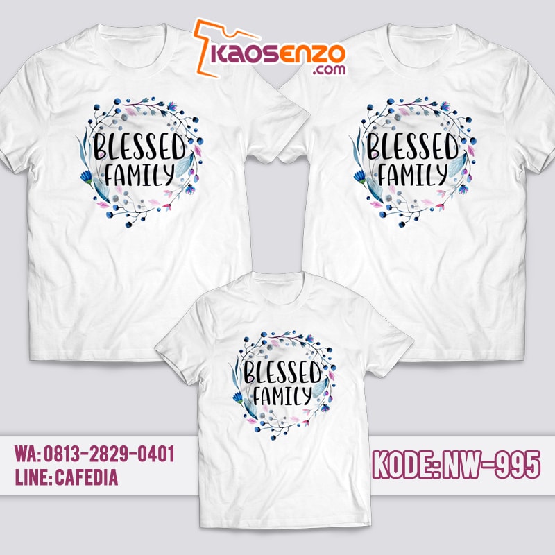 Baju Kaos Couple Keluarga | Kaos Family Custom | Kaos Flowers Bunga NW - 995