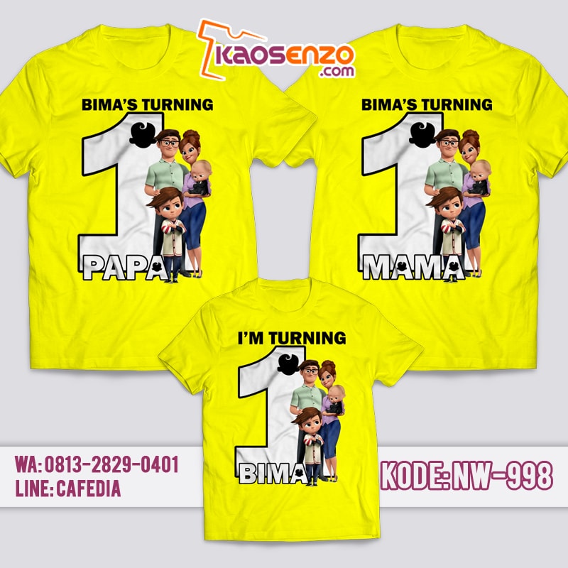 Baju Kaos Couple Keluarga | Kaos Ulang Tahun Anak | Kaos Baby Boss NW - 998