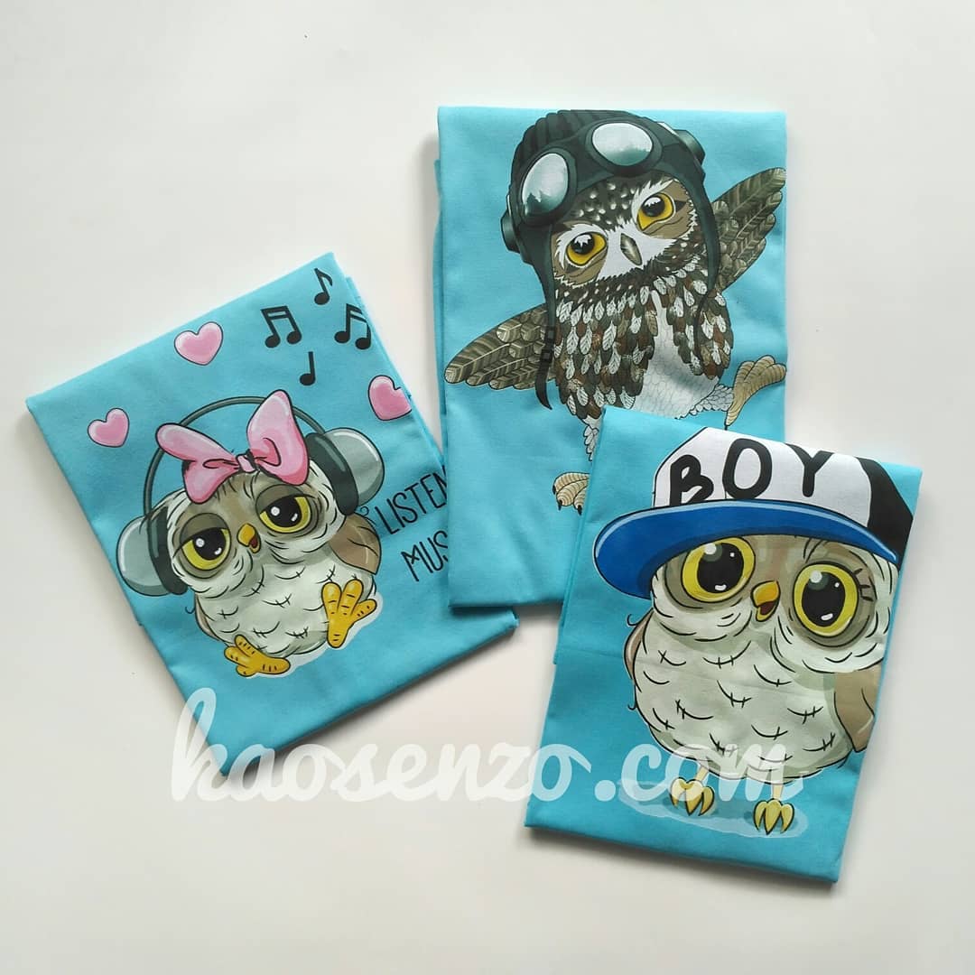 Baju Kaos Couple Keluarga | Baju Kaos Ultah Motif Owl