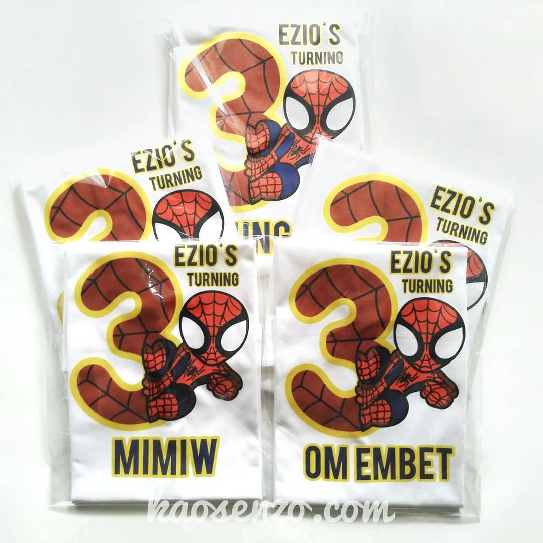 Kaos Keluarga | Kaos Ultah Anak | Kaos Couple Family | Kaos Motif Spiderman