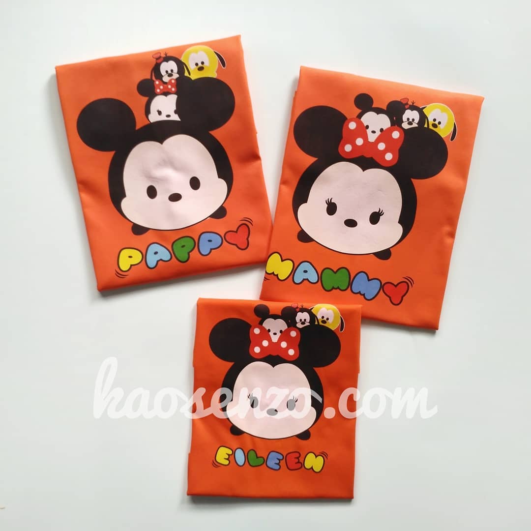 Baju Kaos Couple Keluarga | Baju Kaos Ultah Motif Tsumtsum